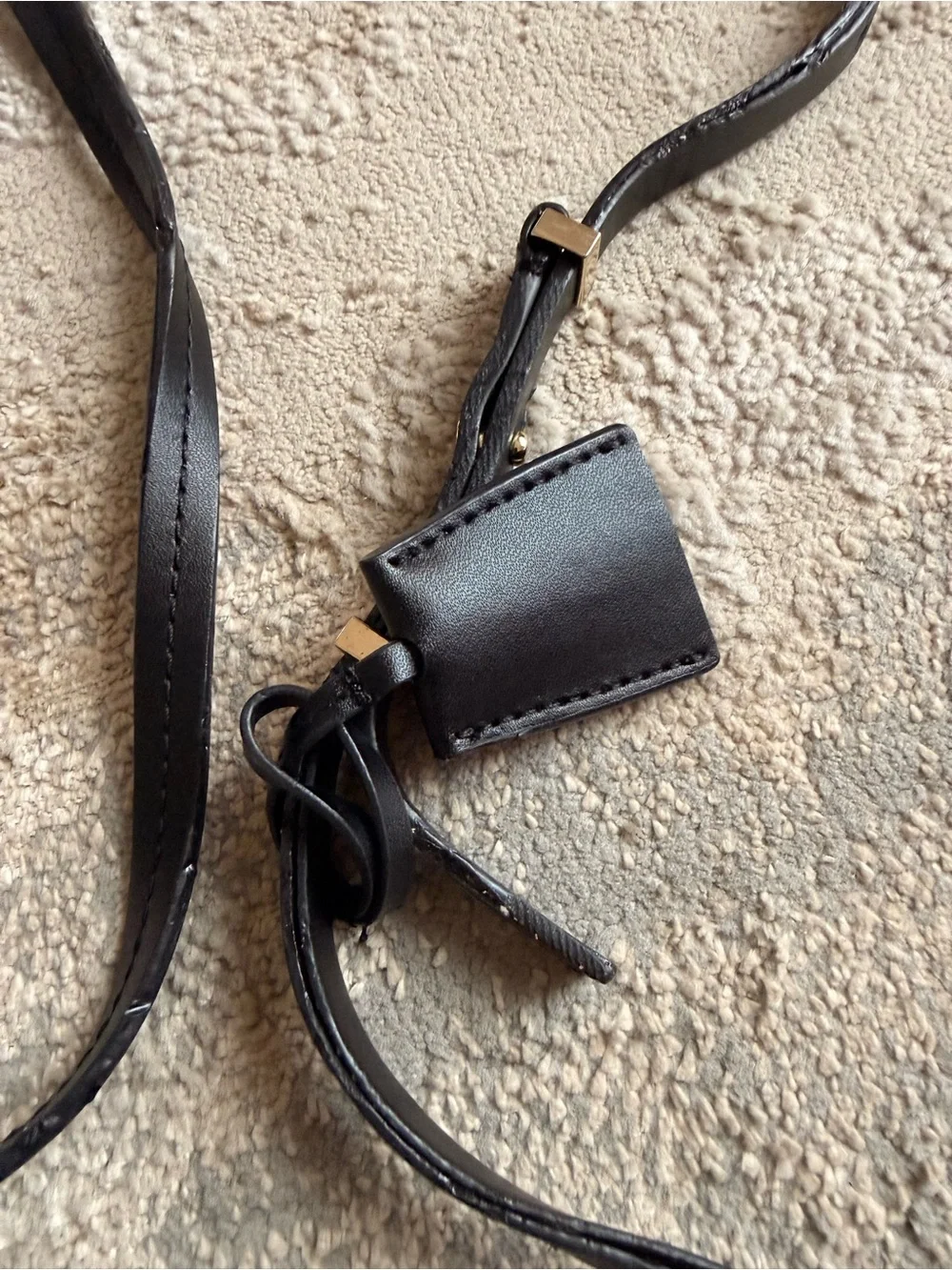 Purificación García Black Embossed Logo Crossbody Bag